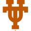 Burnt orange interlocking UT icon on a white background